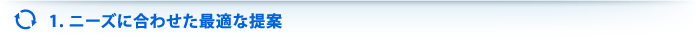 1 ニーズに合わせた最適な提案